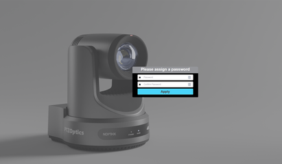 Camera web interface password assignment screen